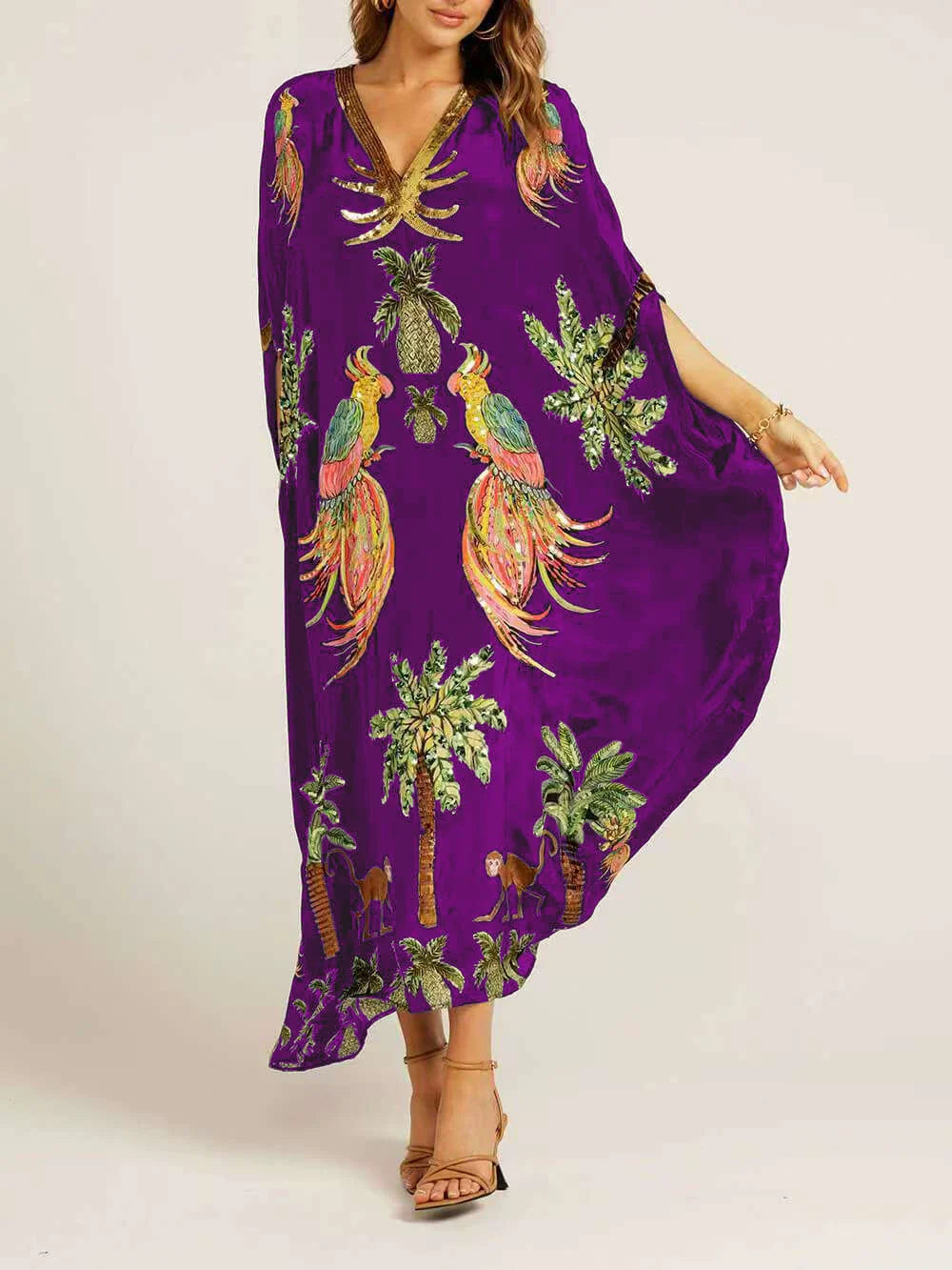 🎁This Week's Special Price $36.99💥V-neck Printed Loose Fashion Dress