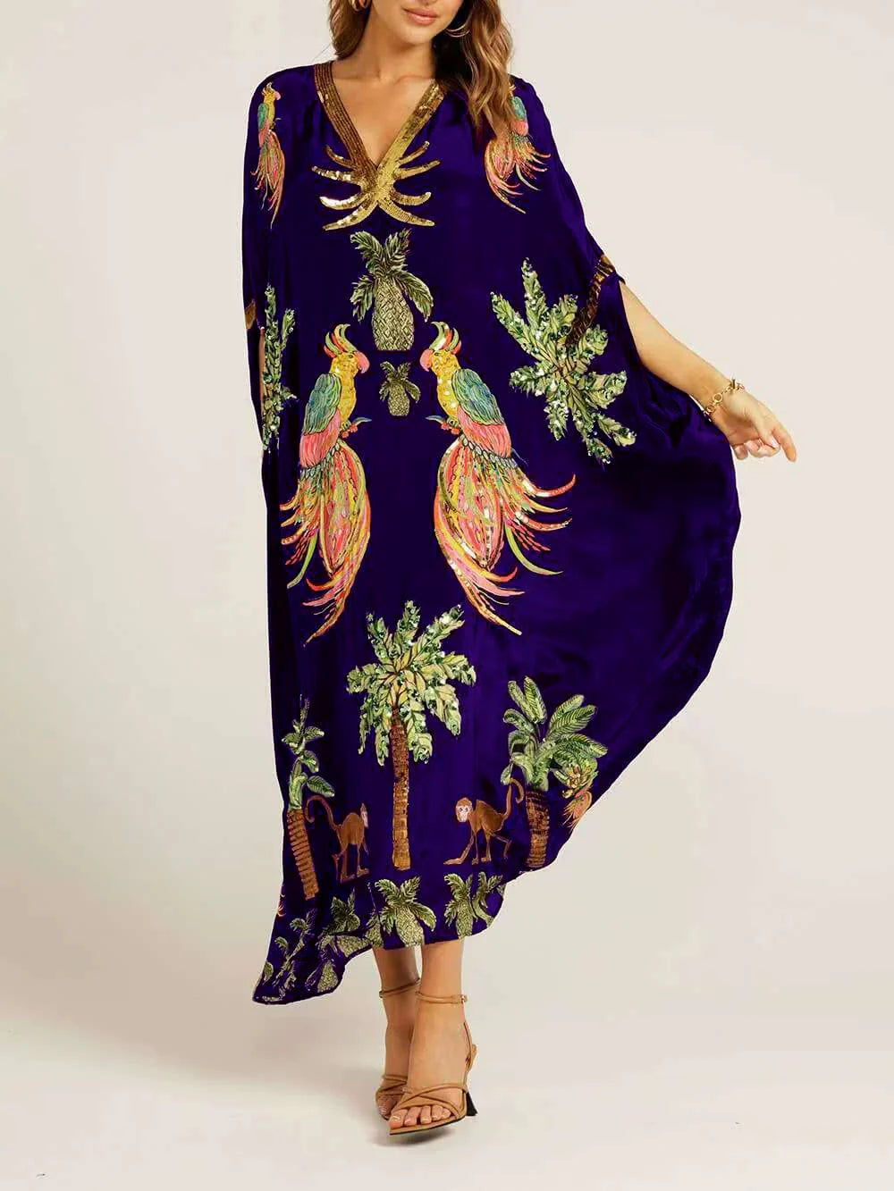 🎁This Week's Special Price $36.99💥V-neck Printed Loose Fashion Dress