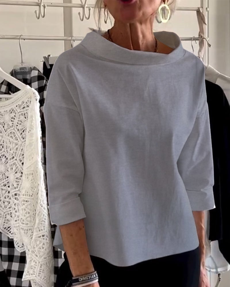 Mother's Day Gifts - Casual Wide Lapel Turtleneck Top