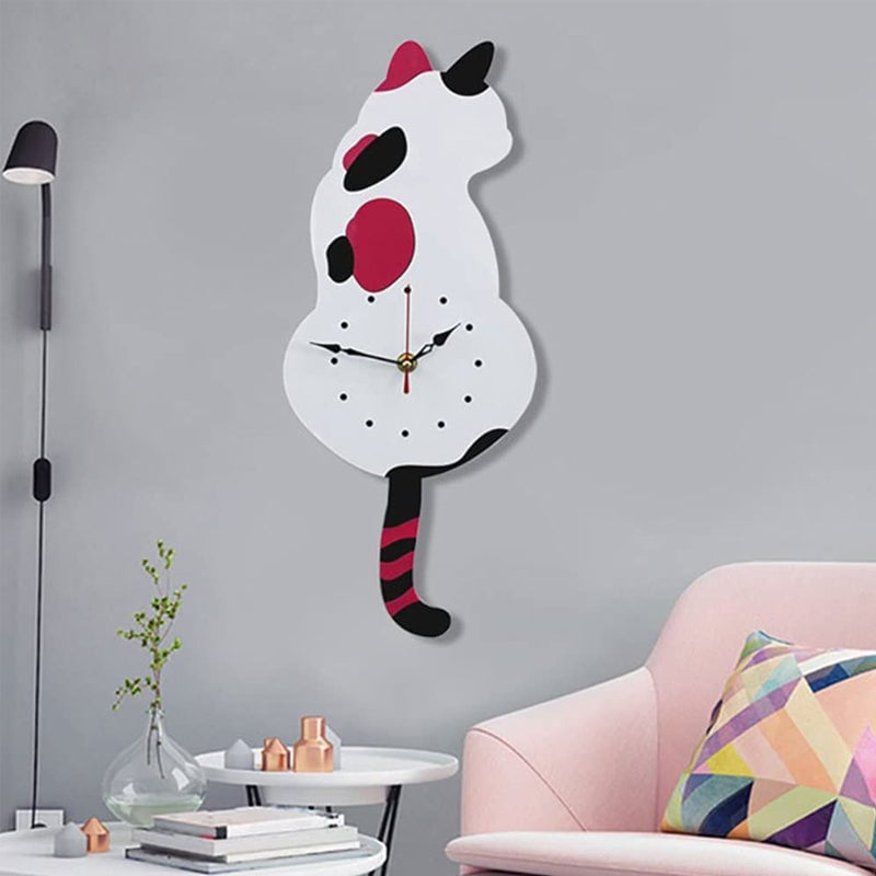 aldorian™-Nordic cat with wagging tail wall clock