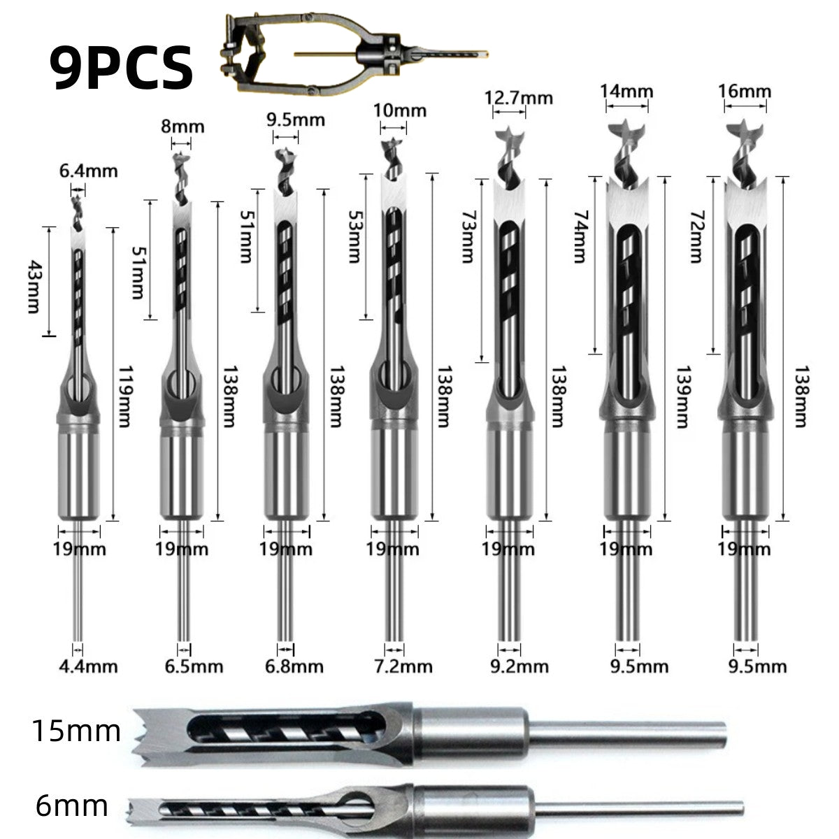 Wyhsports - Efficient Woodworking Essential - Adapter and Square-Headed Wood Chisel Set
