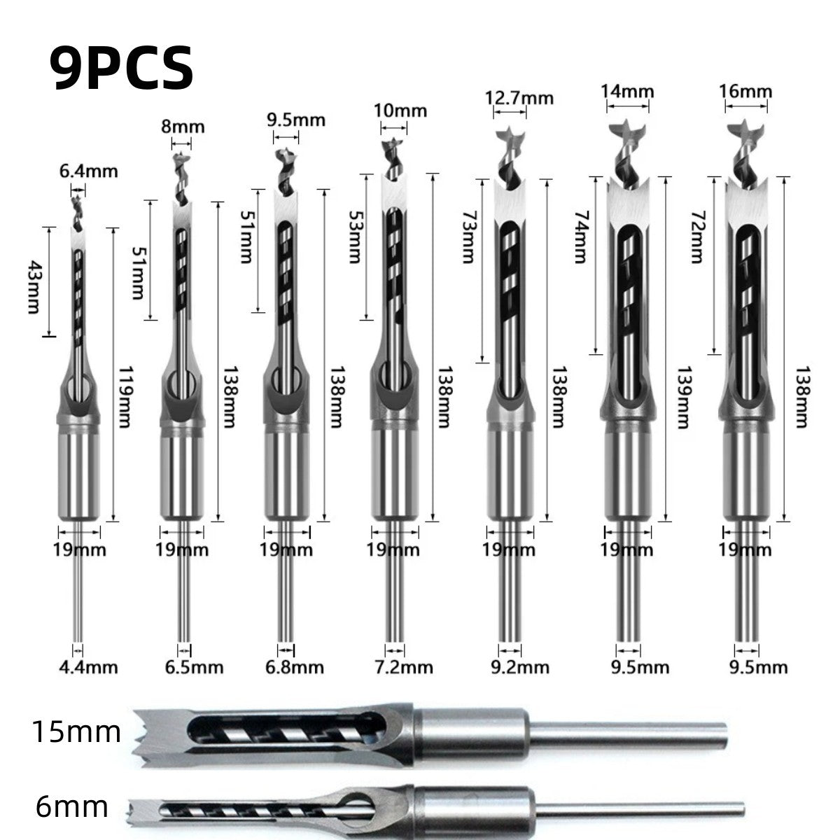 Wyhsports - Efficient Woodworking Essential - Adapter and Square-Headed Wood Chisel Set