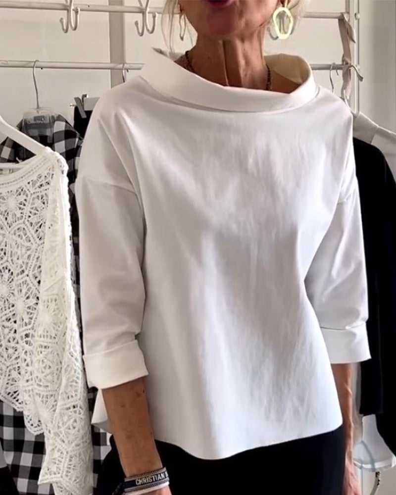 Mother's Day Gifts - Casual Wide Lapel Turtleneck Top