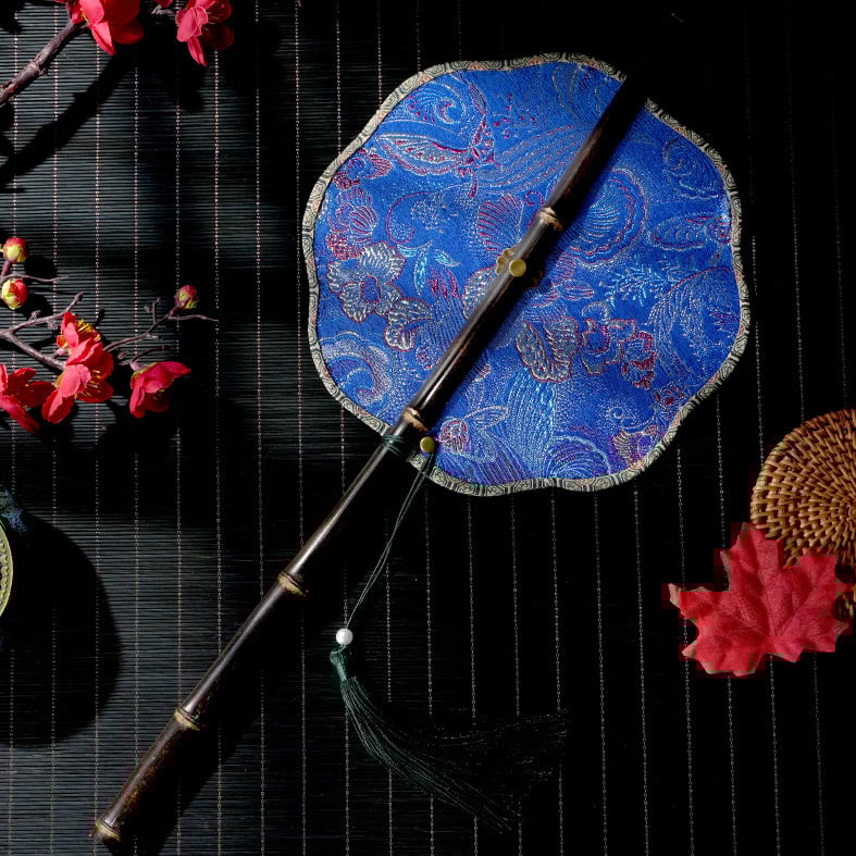 š„Handmade Collapsible Round Bamboo Waist Fan