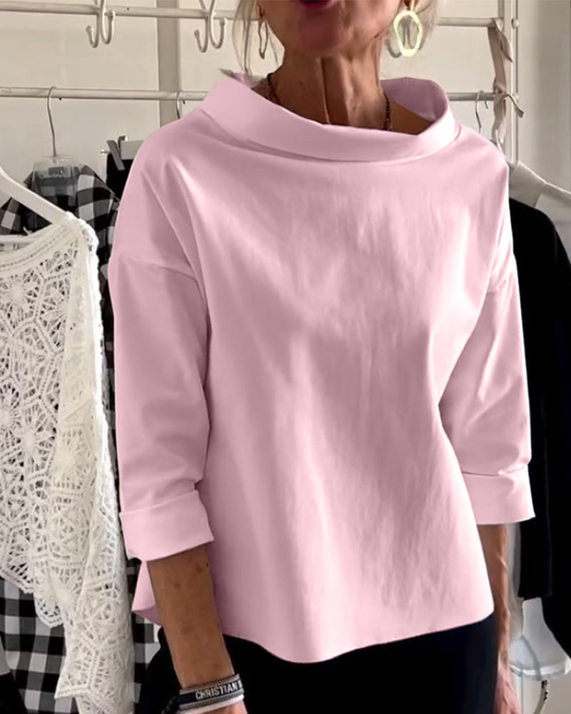Mother's Day Gifts - Casual Wide Lapel Turtleneck Top