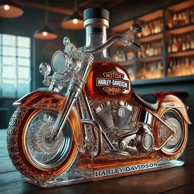 Creative Motorcycle Glass Wine Bottle