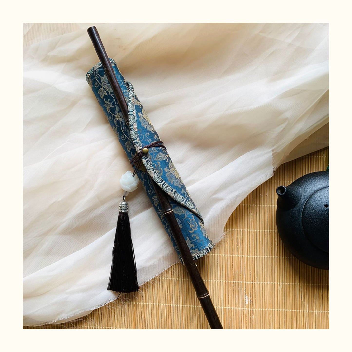 š„Handmade Collapsible Round Bamboo Waist Fan