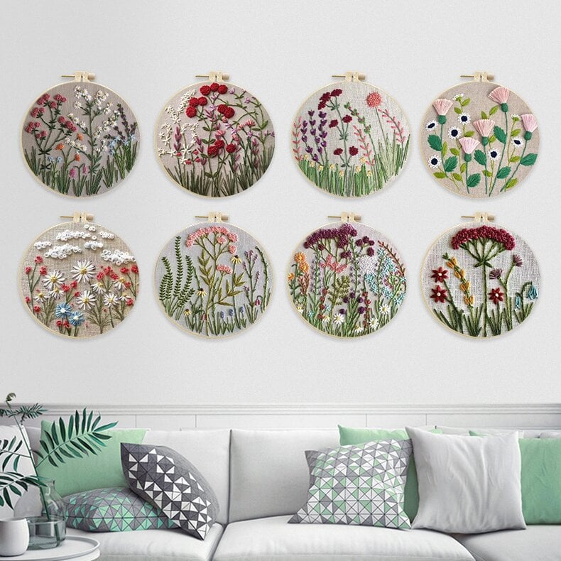 49% OFF - Perfect Gift - 💐Embroidery Hoop Flower Kit for Beginner