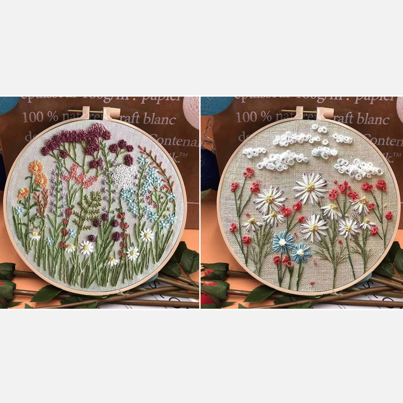 49% OFF - Perfect Gift - 💐Embroidery Hoop Flower Kit for Beginner