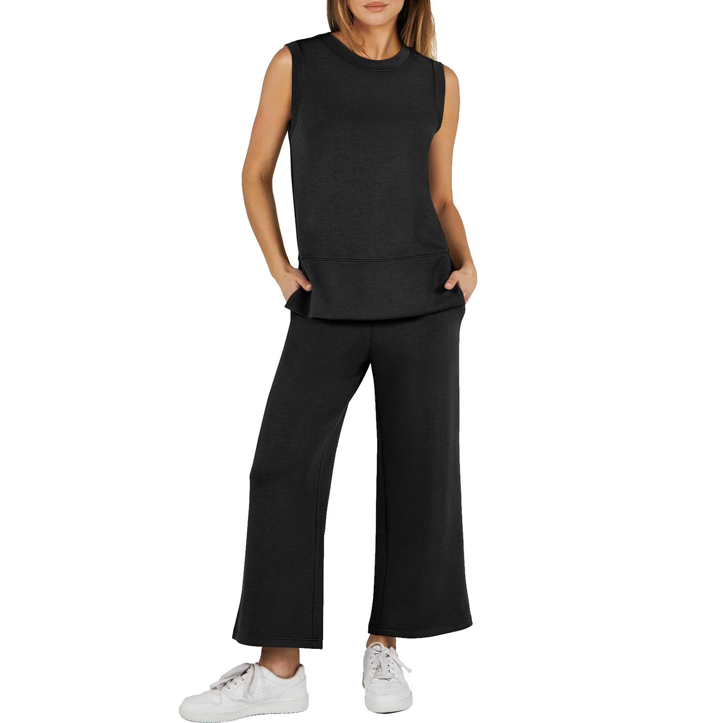 Casual Crew Neck Sleeveless Two Piece Suit (Buy 2 Sets Free Shipping)