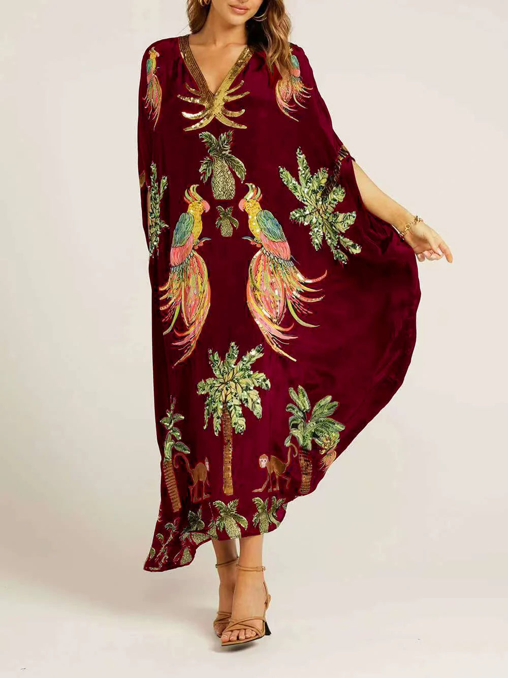 🎁This Week's Special Price $36.99💥V-neck Printed Loose Fashion Dress