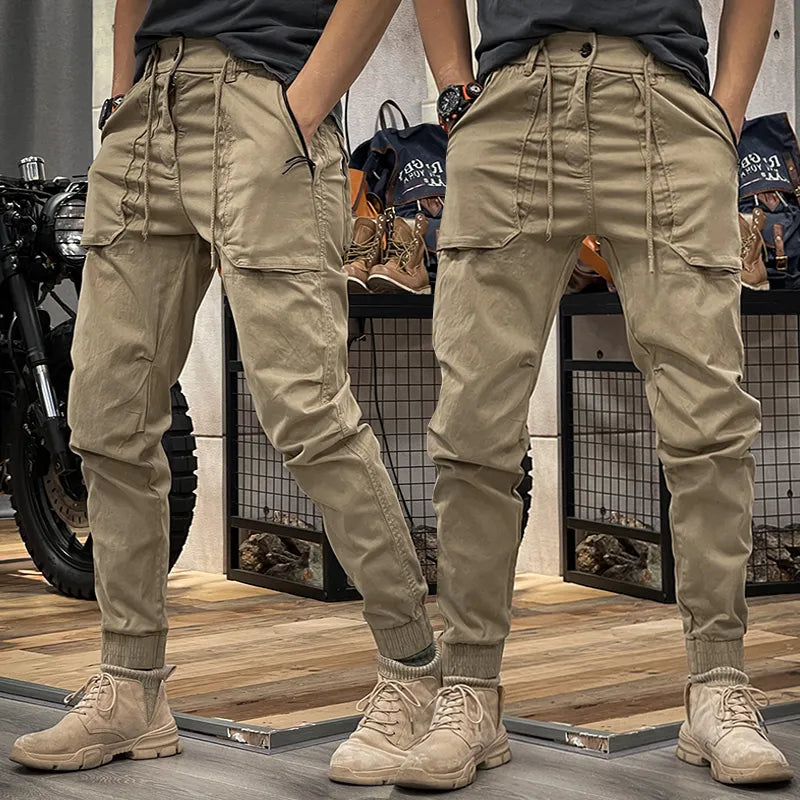 MEN'S DISTRESSED SLIM FIT BIKER PANTS