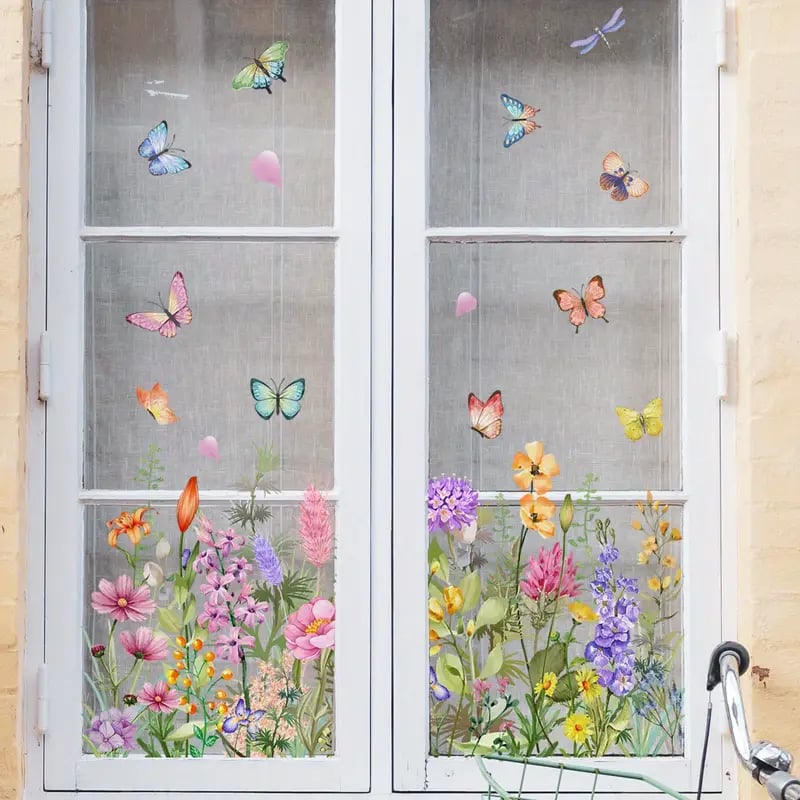 💐49% off this week 💐colorful floral bouquet window sticker🖼️