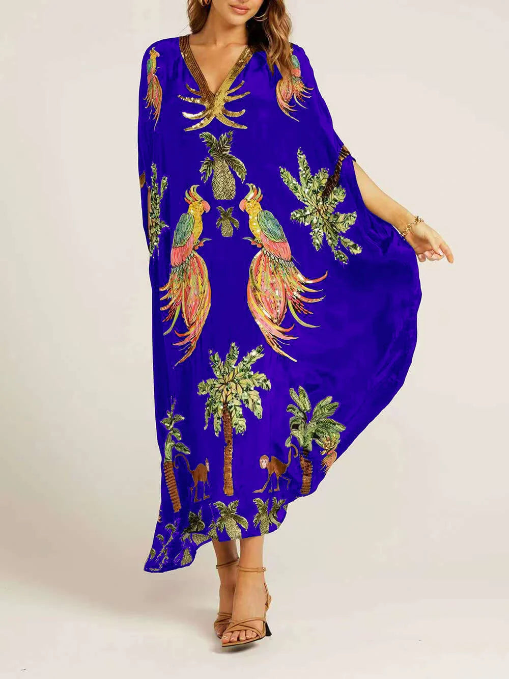 🎁This Week's Special Price $36.99💥V-neck Printed Loose Fashion Dress