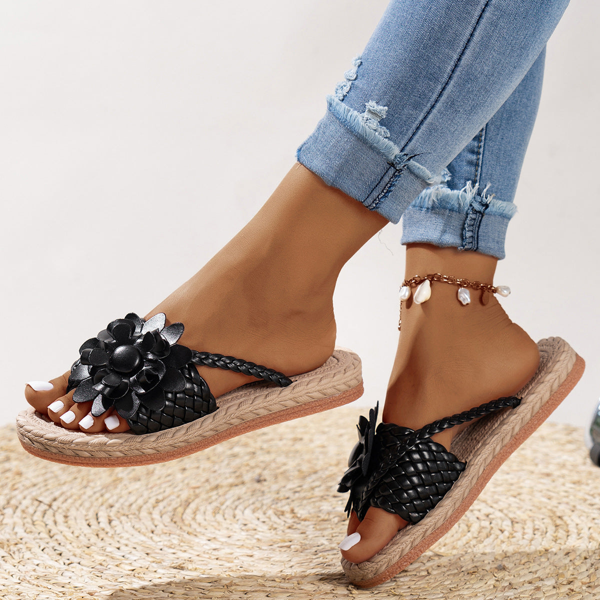 🎁Women's Floral Trendy Flat Slippers