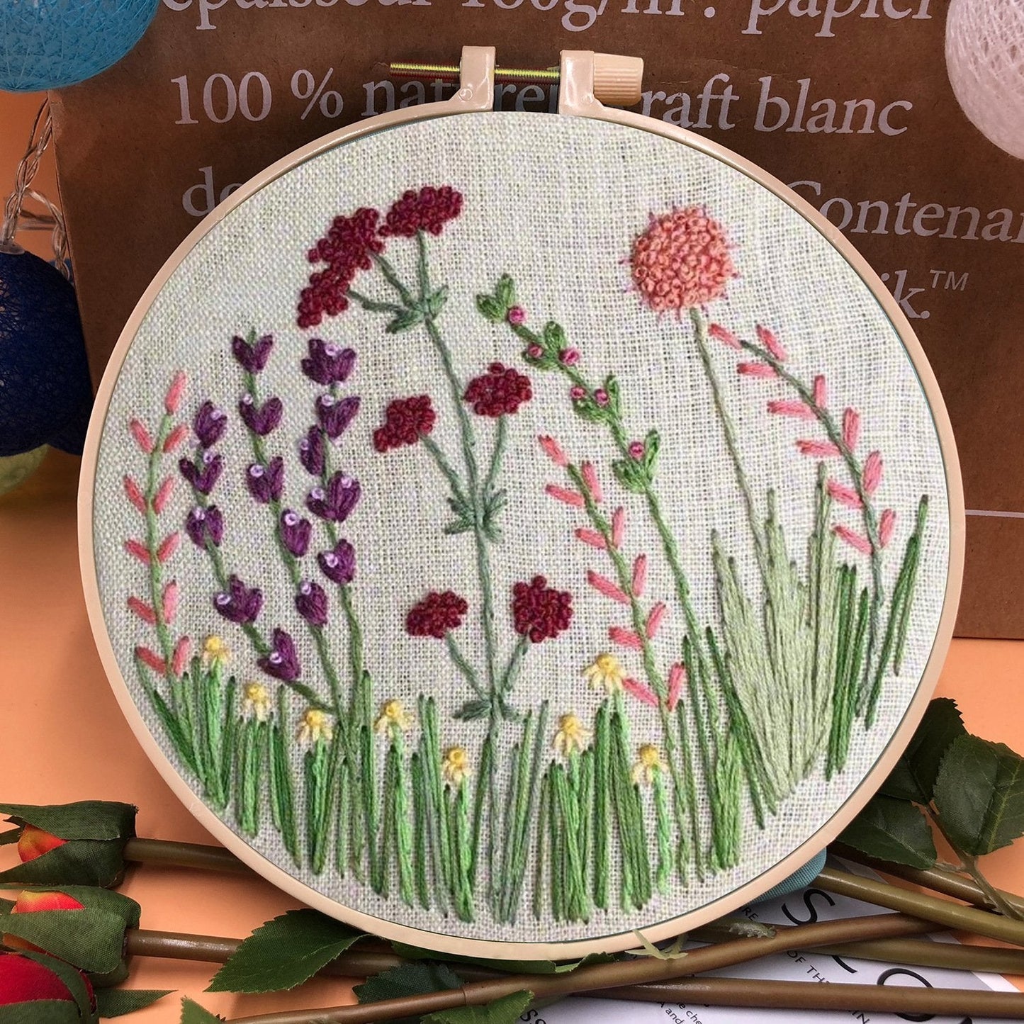 49% OFF - Perfect Gift - 💐Embroidery Hoop Flower Kit for Beginner