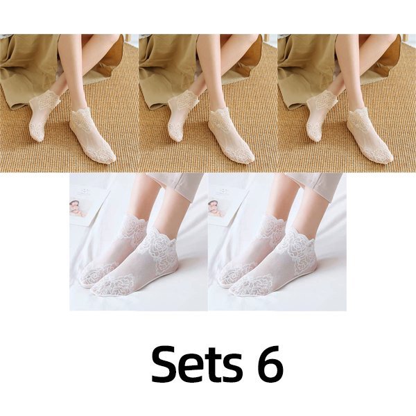 LADIES FASHION LACE SOCKS(5 PAIRS)