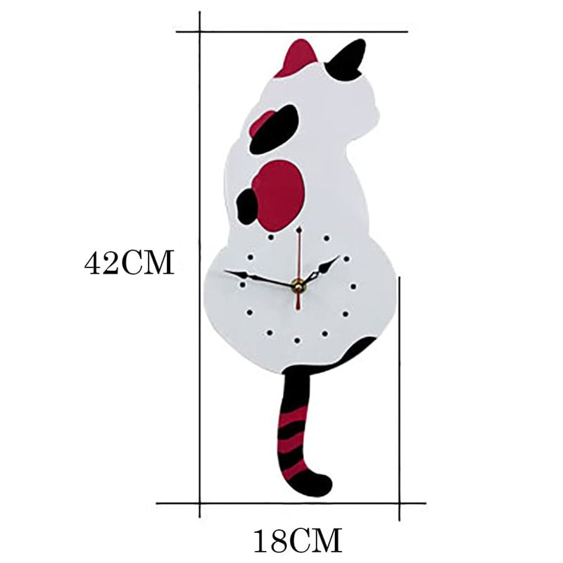 aldorian™-Nordic cat with wagging tail wall clock