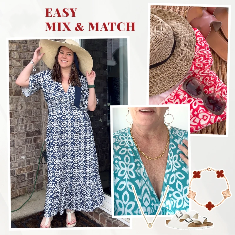 š„Hot Saleš„Bohemian casual print V-neck waist wrap long dress