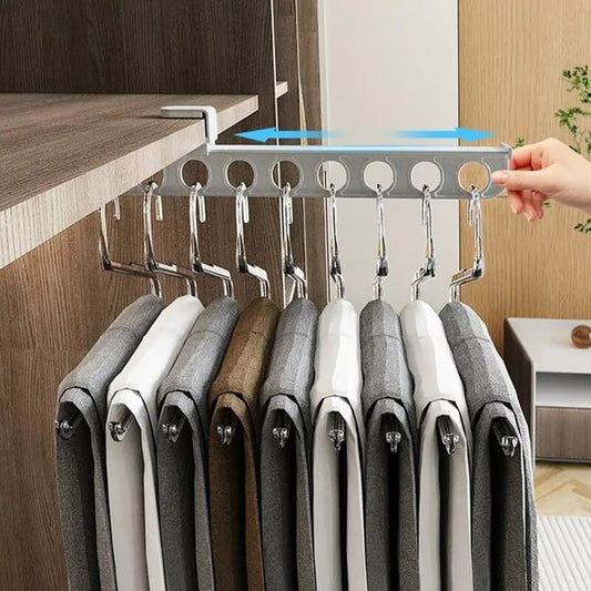 🎁This Week's Special Price $24.99💥Intelligent pull-out slide trouser rack: a new solution for space utilization in the closet