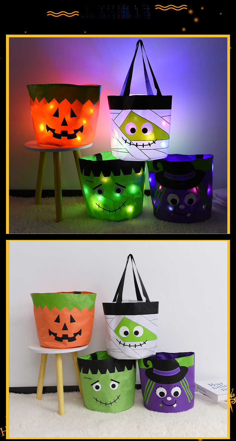 Multi-level luminous Halloween candy bag