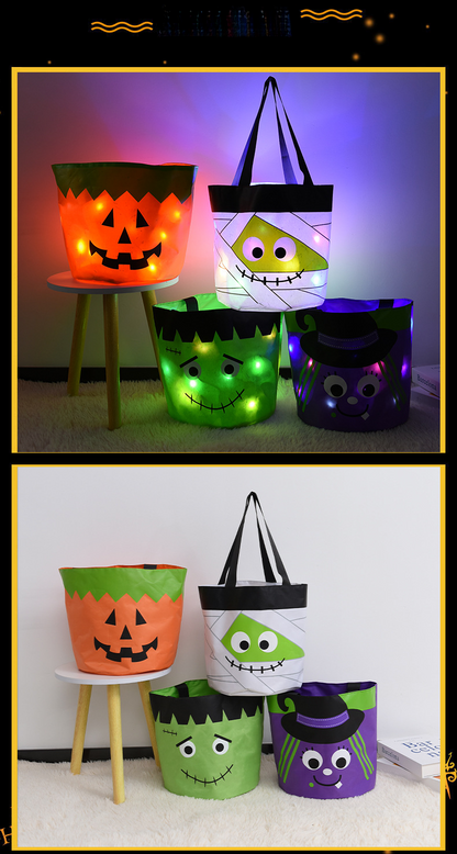 Multi-level luminous Halloween candy bag