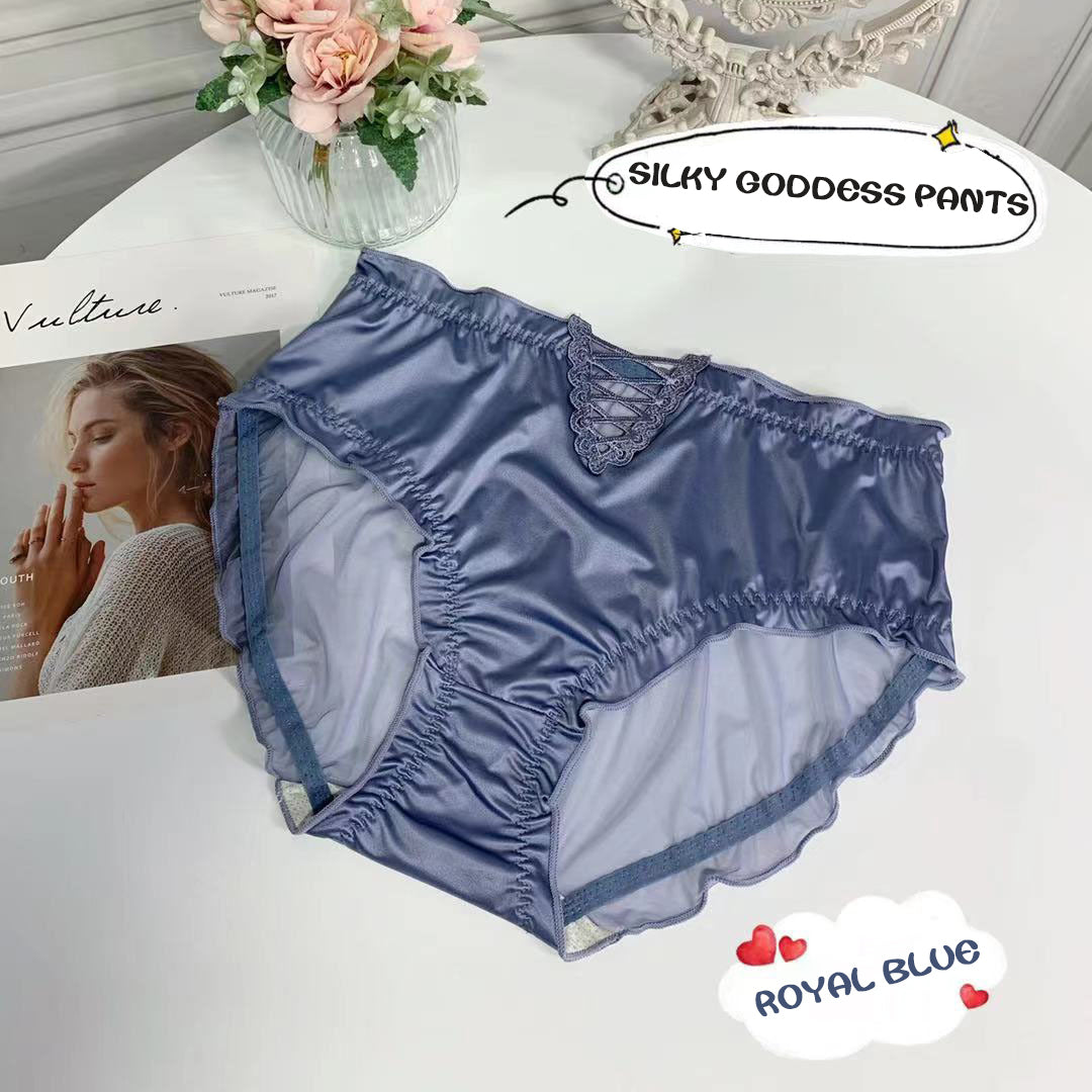 💓Women's Satin Ice Silk Seamless Lace Briefs