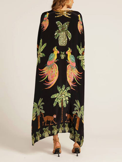 🎁This Week's Special Price $36.99💥V-neck Printed Loose Fashion Dress