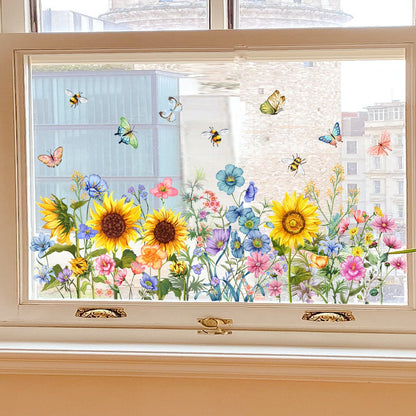 💐49% off this week 💐colorful floral bouquet window sticker🖼️