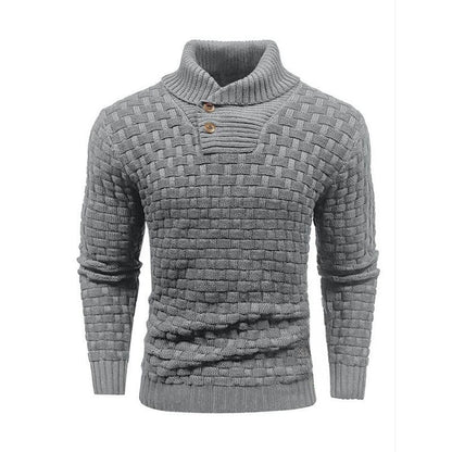 💜Men's sweater with structured stand-up collar