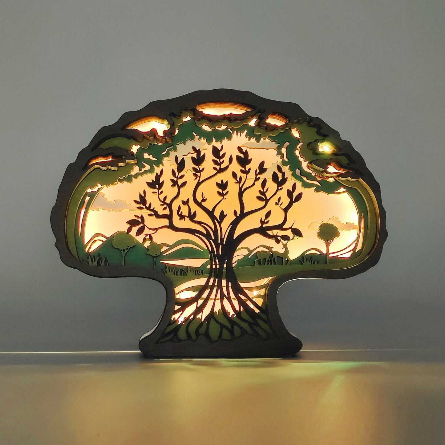 🦖Animal Wood Carving Night Light Home Decoration Crafts