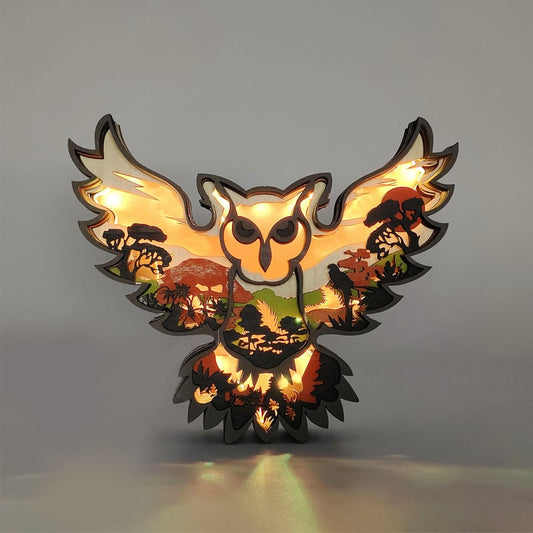 🦖Animal Wood Carving Night Light Home Decoration Crafts