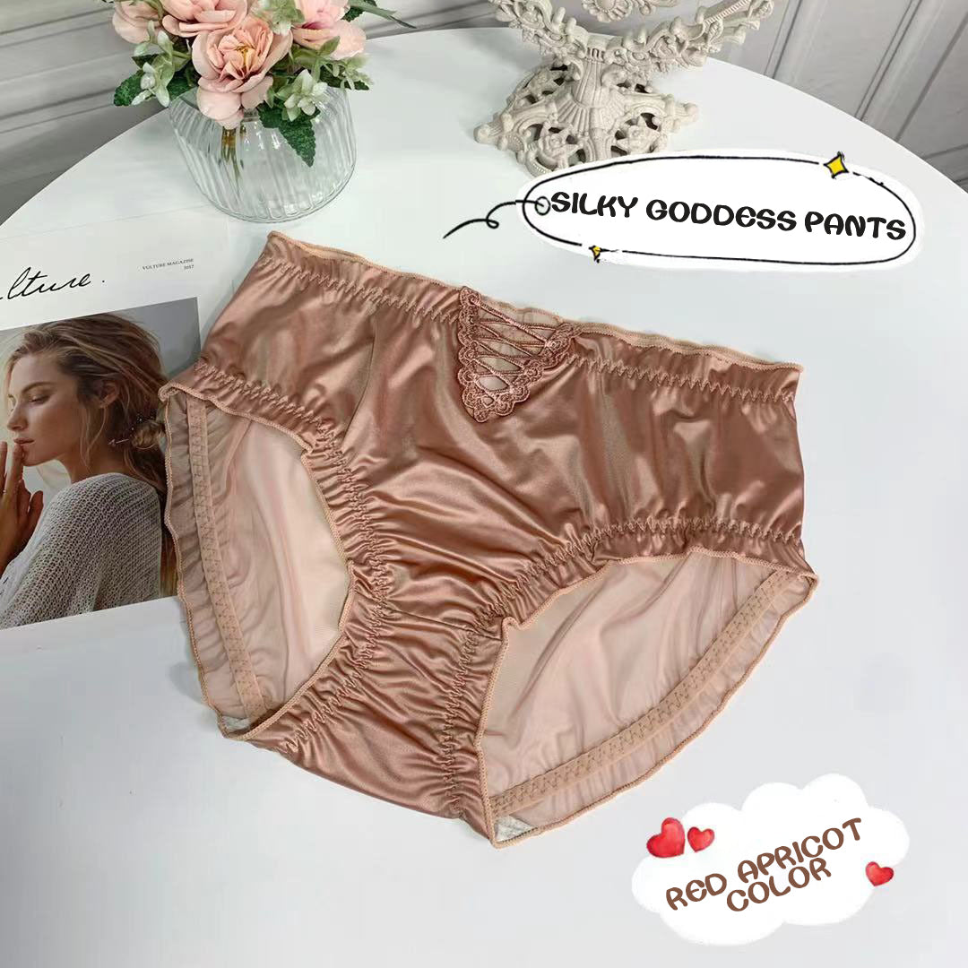 💓Women's Satin Ice Silk Seamless Lace Briefs