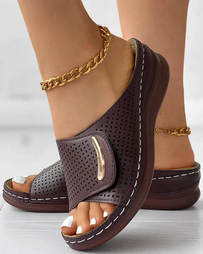 commsmarket-🔥 60% OFF — Peep Toe Hollow Out Orthopedic Slippers