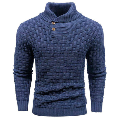 💜Men's sweater with structured stand-up collar