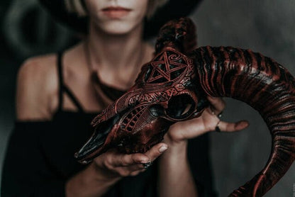Carved Ram Skull