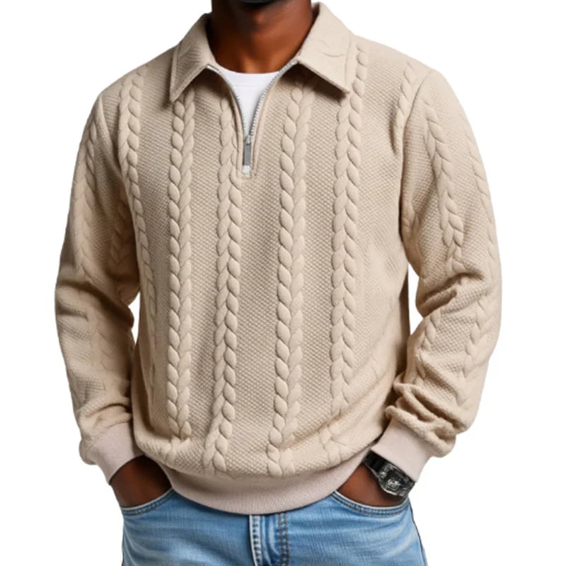 🔥New arrivals offer-Men's Casual Half-Zip Cable-Knit Sweater