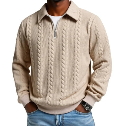 🔥New arrivals offer-Men's Casual Half-Zip Cable-Knit Sweater
