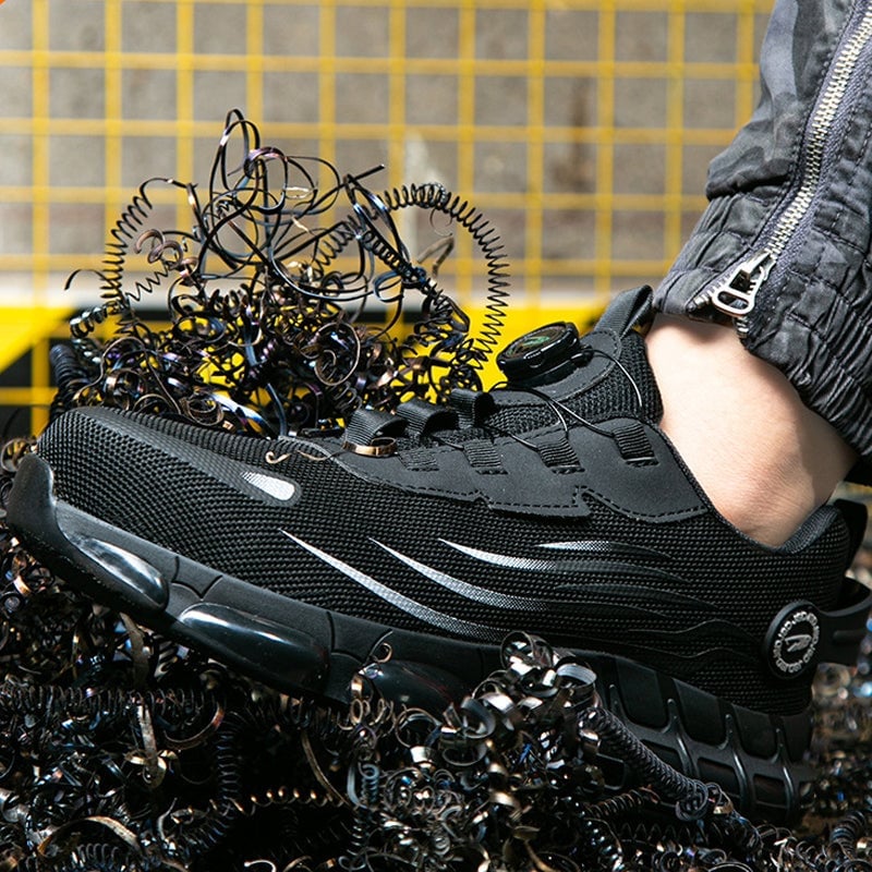 Smash-Proof Safety Shoes with Swivel Button