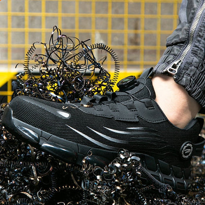 Smash-Proof Safety Shoes with Swivel Button