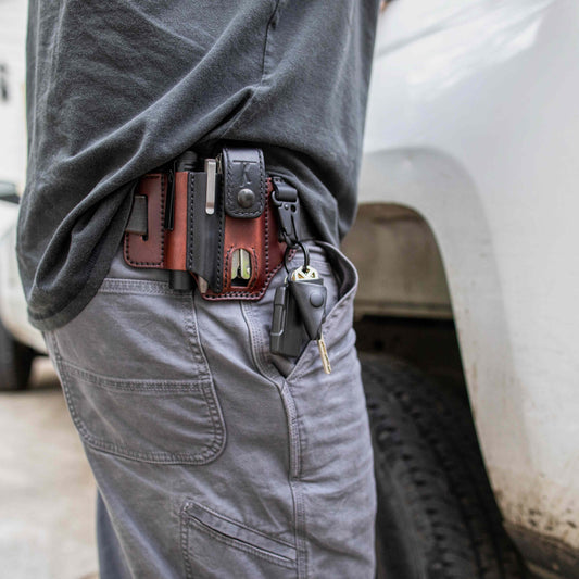 ✨🔥Men's Genuine Leather EDC Belt Loop Waist Outdoor Multitool Sheath