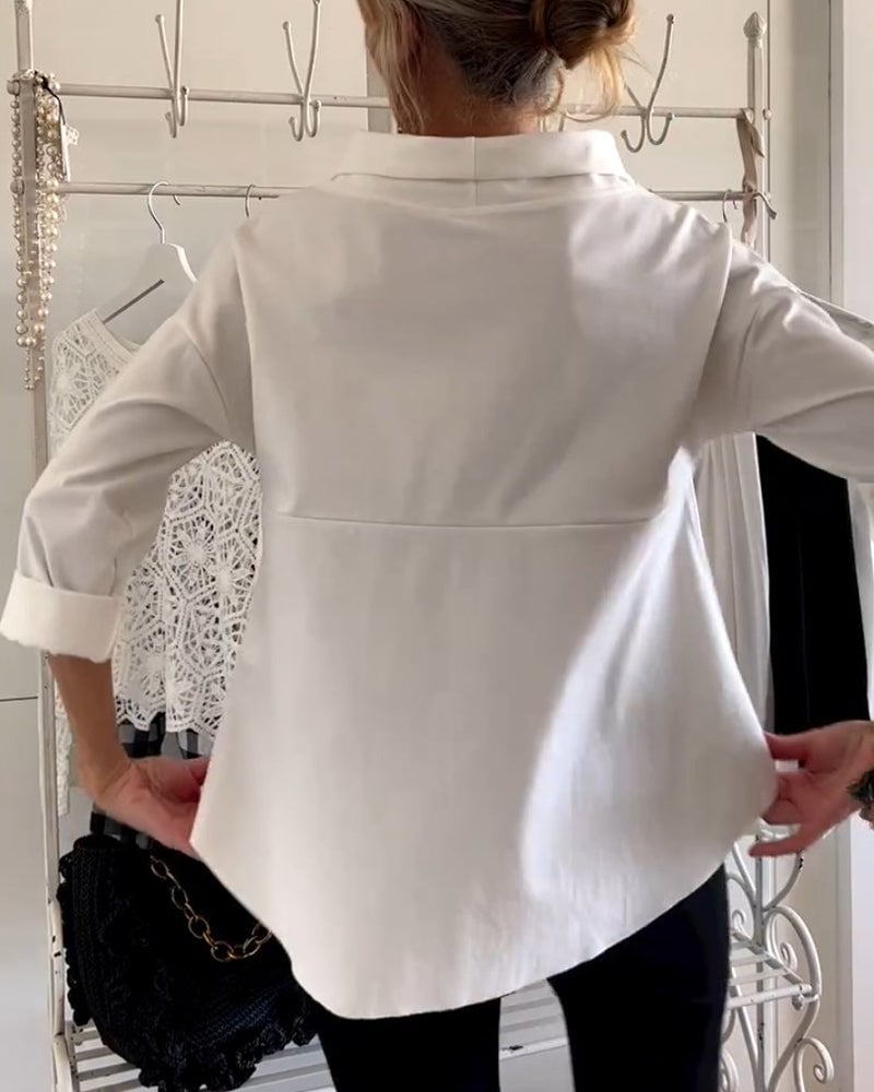 Mother's Day Gifts - Casual Wide Lapel Turtleneck Top