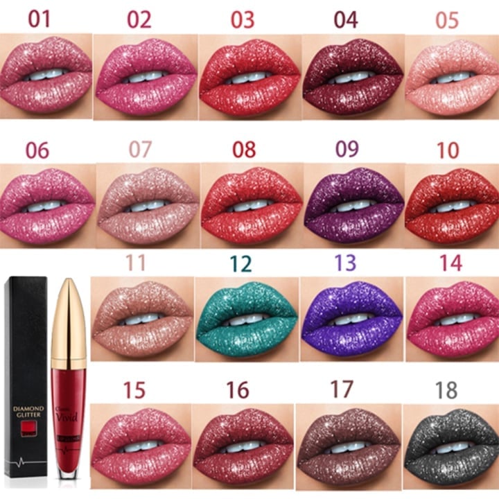 💄USD9.99 💄- Diamond Lip Color Matte to Shimmer Liquid Lipstick Waterproof