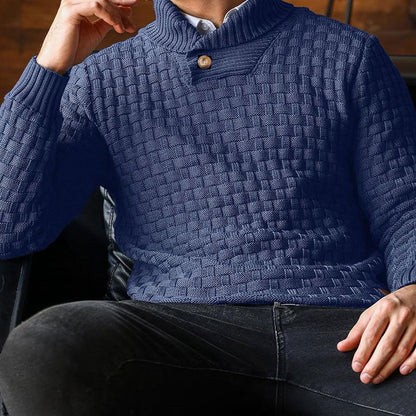 💜Men's sweater with structured stand-up collar