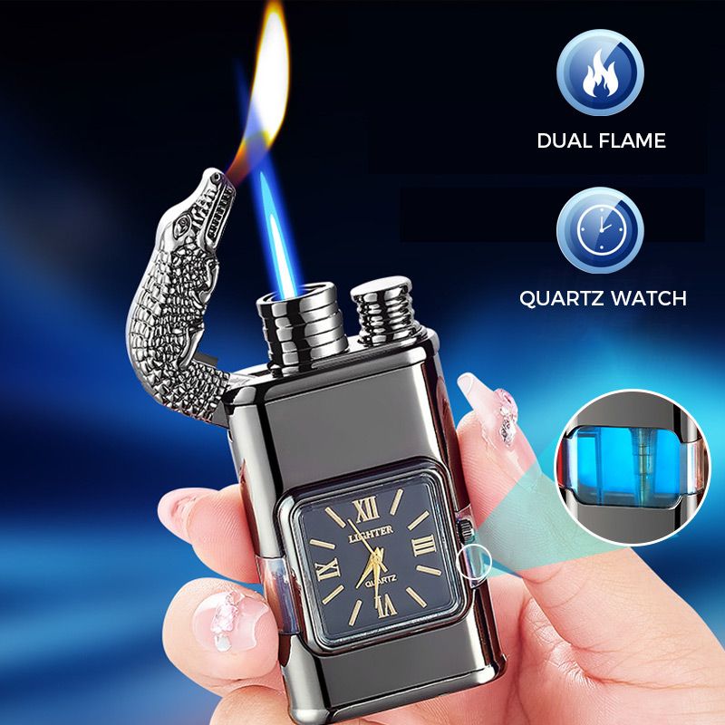 Windproof Lighter Vintage Watch Bezel Jet flame Torch
