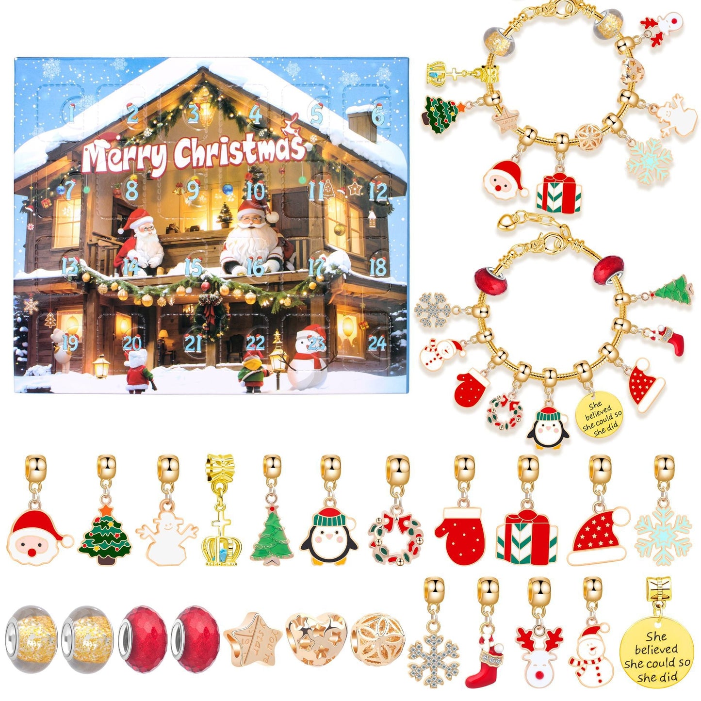diy christmas advent calendar bracelets set