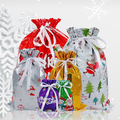 merry pouch christmas drawstring gift bags