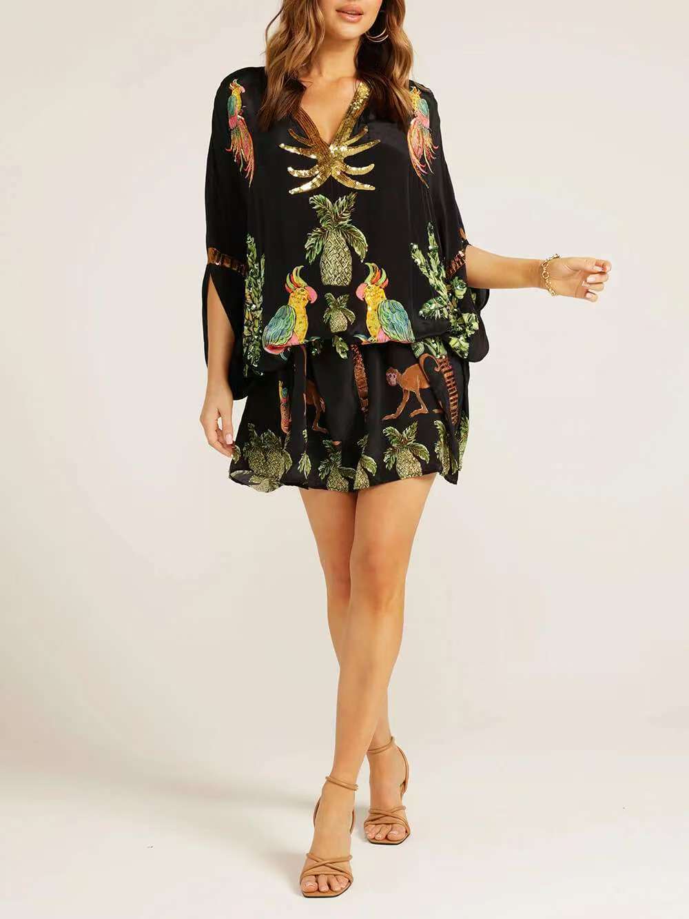 🎁This Week's Special Price $36.99💥V-neck Printed Loose Fashion Dress
