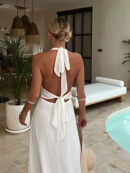 💥Special sale - Kiara Sexy Halterneck V-Neck Slit Dress