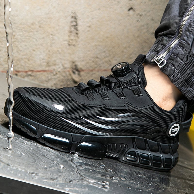 Smash-Proof Safety Shoes with Swivel Button
